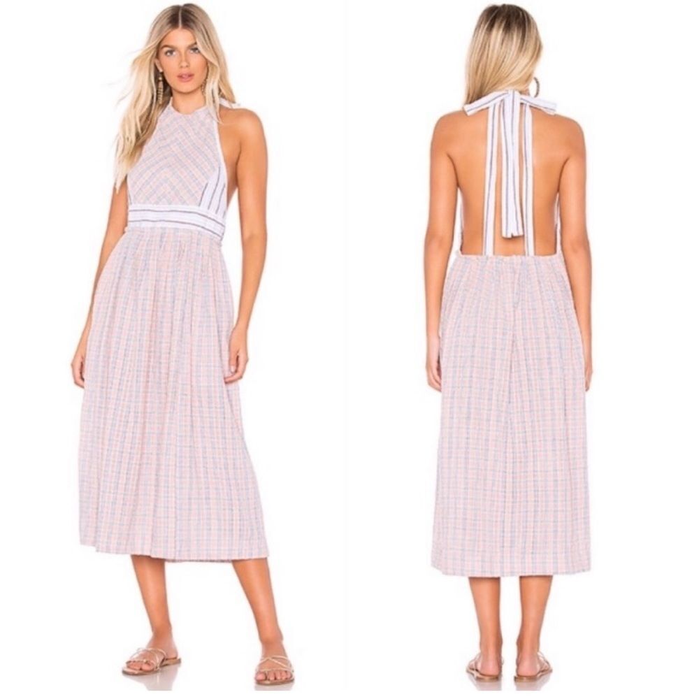 NWT MSRP $128 Free People Color Theory Midi Dress Women's Size Large
